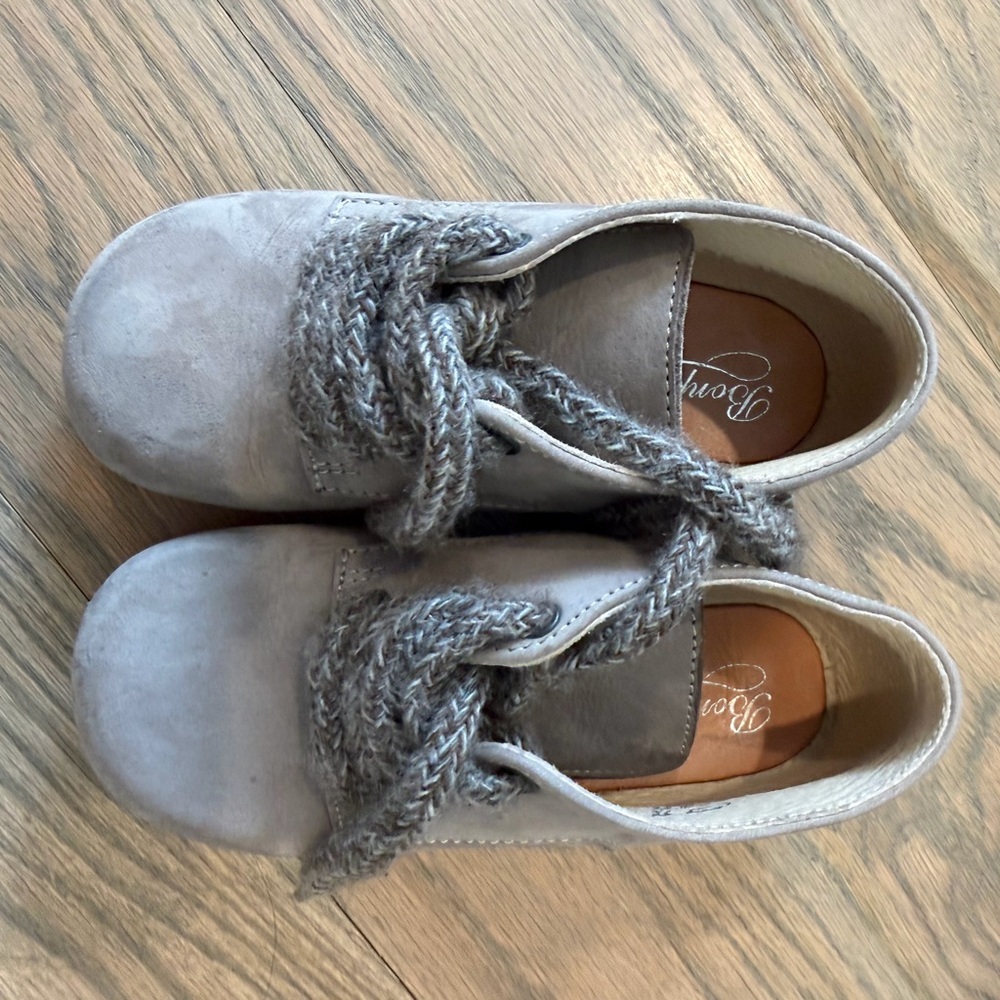 Bonpoint Gray Kids Dress Shoes with Knit Detail